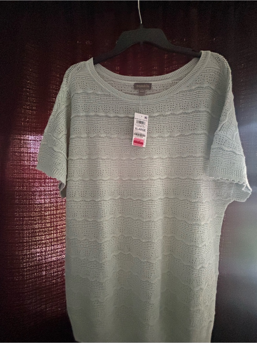 Style & Co. Short Sleeve Knit Tee in Light Mint